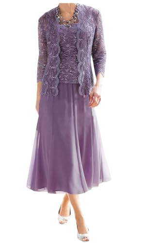 AIPILEI Brautmutter-Kleider in Übergröße mit Jacke (22-Dusty Lavender, 32) von AIPILEI