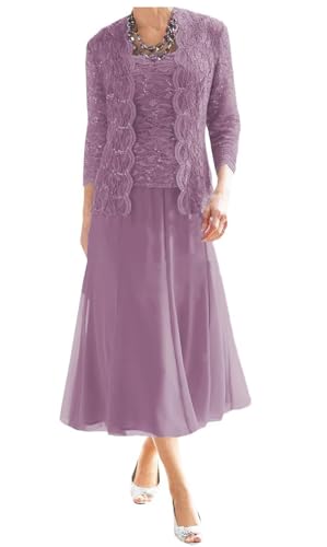 AIPILEI Brautmutter-Kleider in Übergröße mit Jacke (28-Dusty Lilac, 20) von AIPILEI