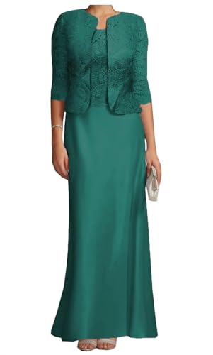 AIPILEI Brautmutterkleider mit Jacke für Hochzeit, lang, Übergröße, Brautmutterkleid, Hochzeitsgästekleid (10-Peacock, 20) von AIPILEI