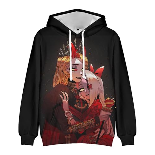 AIPILEI HAZBIN Hotel Hoodie 3D Druck Streetwear für Damen Herren Cartoon Cosplay Kostüme Langarm Sweatshirt Kapuzenpullover (Typ 2, XXS) von AIPILEI