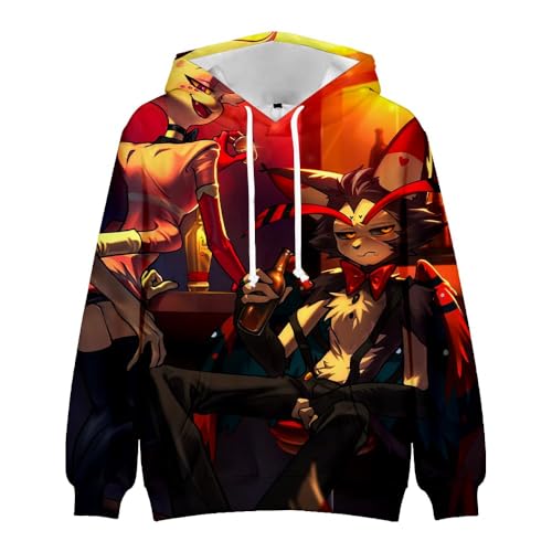 AIPILEI Hazbin Hotel Hoodie 3D Druck Streetwear für Damen Herren Cartoon Cosplay Kostüme Langarm Sweatshirt Kapuzenpullover (Typ 3, L) von AIPILEI