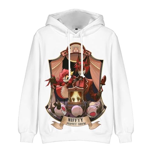 AIPILEI Hazbin Hotel Hoodie 3D Druck Streetwear für Damen Herren Cartoon Cosplay Kostüme Langarm Sweatshirt Kapuzenpullover (Typ 6, XXL) von AIPILEI