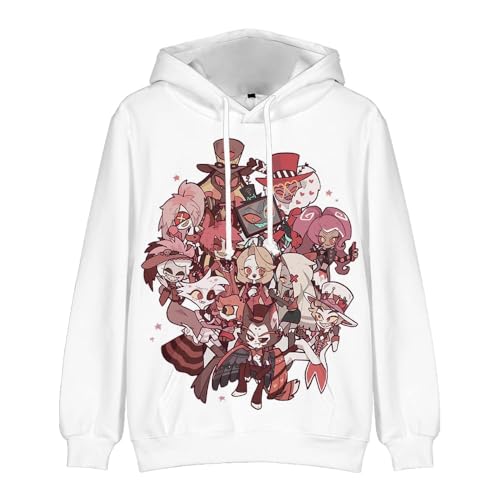 AIPILEI Hazbin Hotel Hoodie 3D Druck Streetwear für Damen Herren Cartoon Cosplay Kostüme Langarm Sweatshirt Kapuzenpullover (Typ 7, XS) von AIPILEI
