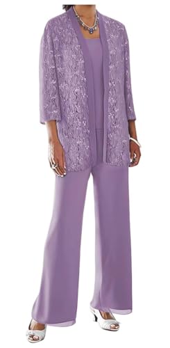 AIPILEI Hosenanzüge für die Brautmutter in Übergröße, für die Mutter des Bräutigams, elegante Hochzeitsforma (12-Dusty Lavender, 30) von AIPILEI