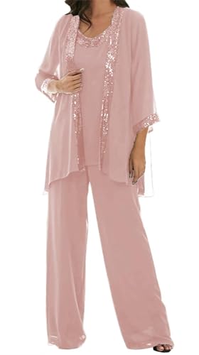 AIPILEI Hosenanzug für die Brautmutter in Übergröße, für die Mutter des Bräutigams, elegante Hochzeit, formell (08-Dusty Rose, 10) von AIPILEI