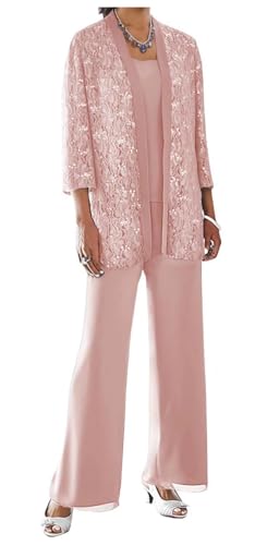 AIPILEI Hosenanzug für die Brautmutter in Übergröße, für die Mutter des Bräutigams, elegante Hochzeit, formell (08-Dusty Rose, 14) von AIPILEI