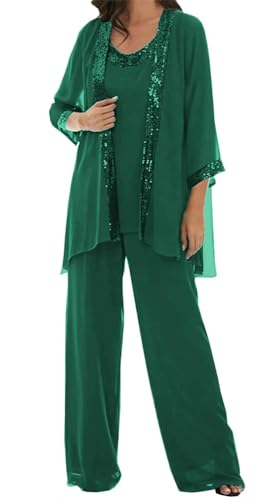 AIPILEI Hosenanzug für die Brautmutter in Übergröße, für die Mutter des Bräutigams, elegante Hochzeit, formell (10-Peacock, 16) von AIPILEI