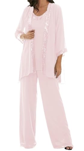AIPILEI Hosenanzug für die Brautmutter in Übergröße, für die Mutter des Bräutigams, elegante Hochzeit, formell (14-Blush, 18) von AIPILEI