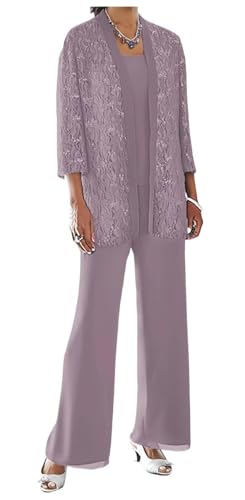 AIPILEI Hosenanzug für die Brautmutter in Übergröße, für die Mutter des Bräutigams, elegante Hochzeitsforma (19-Mauve, 22) von AIPILEI