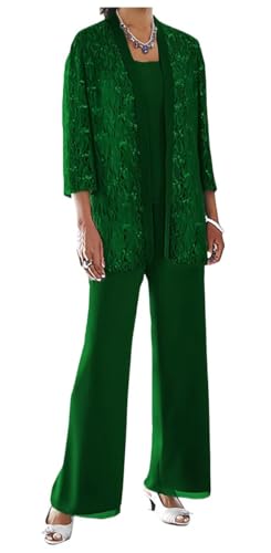 AIPILEI Hosenanzug für die Brautmutter in Übergröße, für die Mutter des Bräutigams, elegante Hochzeitsforma (22-Grün, 22) von AIPILEI