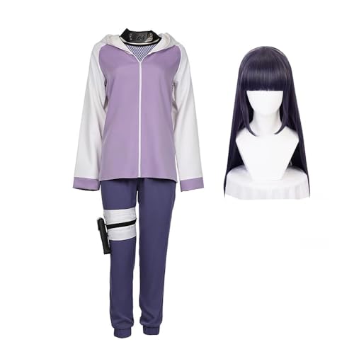 AIPILEI Hyuga Hinata Cosplay Kostüm mit Perücke Damen Jacke Hosen Outfits Anime Cosplay Kleidung Halloween Party Weihnachten Kostüm (Hyùga Hinata, M) von AIPILEI