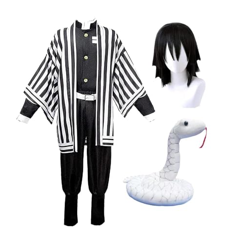 AIPILEI Iguro Obanai Cosplay Kostüm Japanischer Anime Kimono mit Schlangenförmige Requisite Komplettset Halloween Karneval Verkleidung für Männer Frauen (Iguro Obanai, S) von AIPILEI
