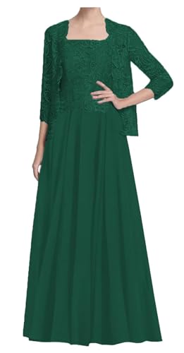 AIPILEI Lange Mutter der Braut Kleider mit Mantel für Hochzeit plus Größe Mutter des Bräutigams Kleid Hochzeit formale Gastkleid (10-Pfau, 32) von AIPILEI