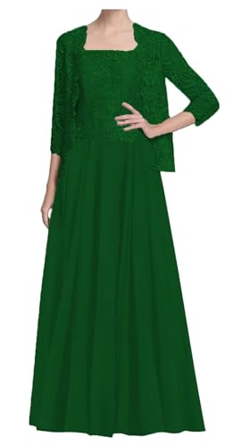 AIPILEI Langes Brautmutterkleid mit Jacke für Hochzeit, Übergröße, Brautmutterkleid, Hochzeit, formelles Gästekleid (21-Grün, 22) von AIPILEI