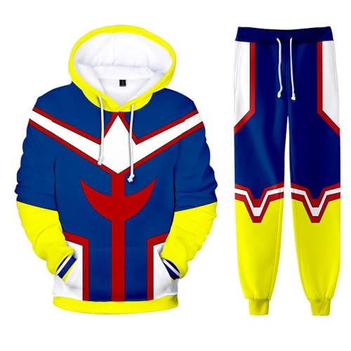 AIPILEI MHA Kapuzenpullover und Sweatpants Set Midoriya Izuku Todoroki Bakugou Cosplay Kapuzen-Sweatshirt Hose 2-teiliger Trainingsanzug für Herren und Damen, All Might, L AIPILEI MHA Kapuzenpullover und Sweatpants Set Midoriya Izuku Todoroki Bakugou Cosplay Kapuzen-Sweatshirt Hose 2-teiliger Trainingsanzug für Herren und Damen, All Might, L von AIPILEI