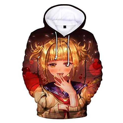 AIPILEI My Hero Academia Hoodie Uni Sweatshirt Pullover Cosplay Jacke Mantel Trainingsanzug Oberbekleidung (Toga Himiko, XL) von AIPILEI