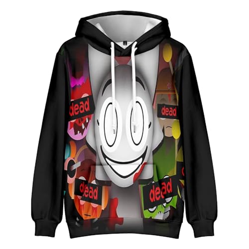 AIPILEI Sprunki Kinder Hoodie Horror Game Style 3D Digitaldruck Sweatshirt Sprunki Cosplay Langarm Streetwear für Jungen und Mädchen (Typ 5, 150) von AIPILEI
