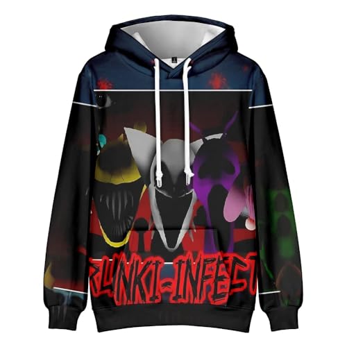 AIPILEI Sprunki Kinder Hoodie Horror Game Style 3D Digitaldruck Sweatshirt Sprunki Cosplay Langarm Streetwear für Jungen und Mädchen (Typ 8, 130) von AIPILEI