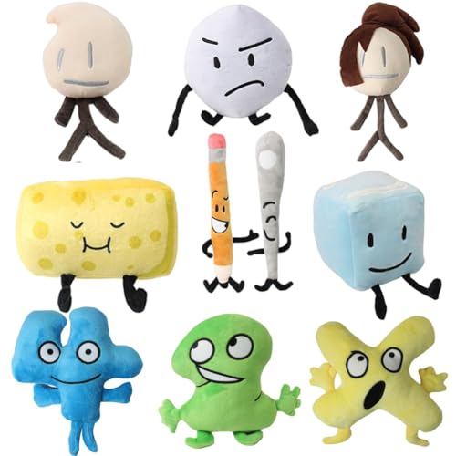 Battle for Dream Island Plüschkissen mit Blatt/grünem Gras/Kuchen/Stein/Gelee, gefülltes Sofakissen, Heimdekoration, Sammeln für Fans (10 Stück, 30 cm) von AIPILEI