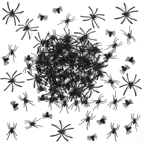 AIQINHU Halloween-Spinnen aus Kunststoff, 120 Stück künstliche Spinnen in 3 realistischen Größen für Süßes oder Leckereien, Heimdekoration, Party-Requisiten AIQINHU Halloween-Spinnen aus Kunststoff, 120 Stück künstliche Spinnen in 3 realistischen Größen für Süßes oder Leckereien, Heimdekoration, Party-Requisiten von AIQINHU