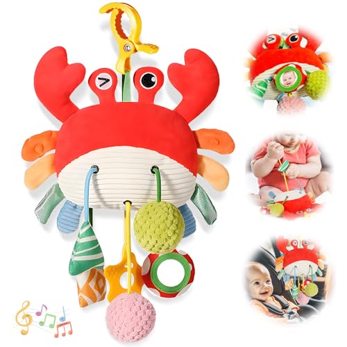 AIRCADIA Baby Kinderwagen Spielzeug mit Ausziehfunktion ab 0 3 6 Monate, Krabbe Anhänger Greifspielzeug Baby Spielzeug mit Spiegel und Ton, Plüsch Hängespielzeug Neugeborenen Mädchen Jungen Geschenk AIRCADIA Baby Kinderwagen Spielzeug mit Ausziehfunktion ab 0 3 6 Monate, Krabbe Anhänger Greifspielzeug Baby Spielzeug mit Spiegel und Ton, Plüsch Hängespielzeug Neugeborenen Mädchen Jungen Geschenk von AIRCADIA