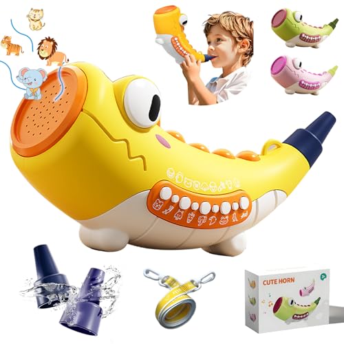 AIRCADIA Tiergeräusche Spielzeug für Kinder Kleinkinder, Tierrufer Spielzeug Horn mit 2 Modi 30 Effekte, Outdoor Discovery Animal Caller Toys for Kids Toddlers Hunting Toys Alter 3 8 Jahre (gelb) von AIRCADIA