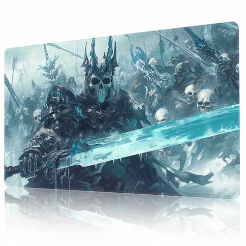 MTG Spielmatte 24" x 14" TCG Karten für Kartenspiele Anti-Rutsch Gaming Spielmatte Kampfspielmatte mit Kostenlose Aufbewahrungstasche (Skelettarmee) von AIRCBC