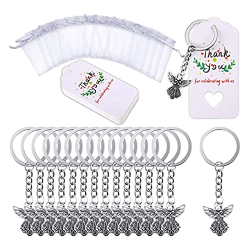 AIRHSKWI 30 Stück/Set Anhänger Schlüsselanhänger Taufe Schlüsselanhänger mit Anhänger Garntasche für Kinderdusche Taufe Party von AIRHSKWI