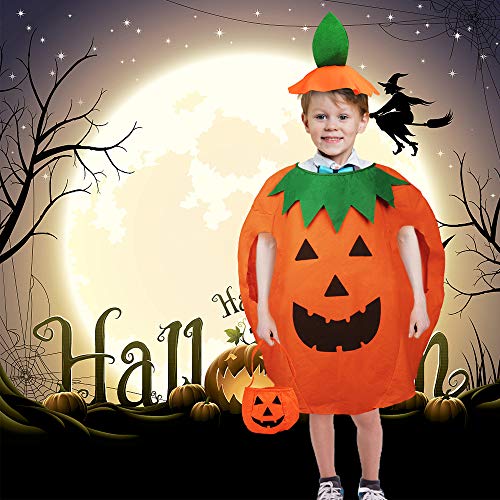 AISHNA Halloween Kostüm,Kürbis Kostüm Anzug süß unisex mit,Lustige Kürbis,Karneval lustig Party Cosplay Kleidung.Geeignet für Kinder von 8-18 Jahren Kürbis Kostüm. (70 * 85cm) von AISHNA