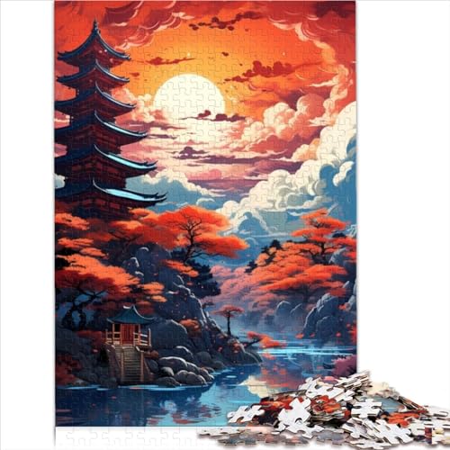 1000 Piece Jigsaw Puzzles for Adults Kids Landscape Art Japan Jigsaw Puzzles Wooden Jigsaw Game Toys for Adults Family Puzzles Gift Staycation Kill time （50x75cm） von AITEXI