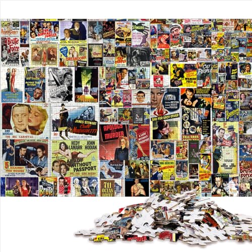 1000 Pieces Jigsaws Adults Puzzles Gifts Vintage Collage Toys Puzzle Premium 100% Recycled Board Teens Kids 1000 Pieces Good Gift for Adults Kids 1000pcs（26x38cm） von AITEXI