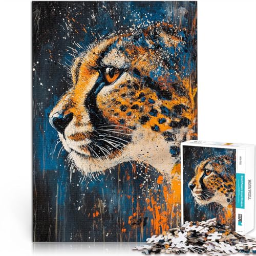 1000 Teenager-Teile-Puzzle Dekomprimierendes intellektuelles Lernspielzeug Gepard malen mit passendem Poster und Quizblatt38x26cm 1000 Teenager-Teile-Puzzle Dekomprimierendes intellektuelles Lernspielzeug Gepard malen mit passendem Poster und Quizblatt38x26cm von AITEXI