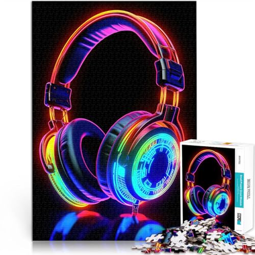 1000 Teenager-Teile-Puzzle Gehirnintelligenz-Herausforderung süchtig machendes Spielzeug Kopfhörer Neon Geschenkideen52x38cm 1000 Teenager-Teile-Puzzle Gehirnintelligenz-Herausforderung süchtig machendes Spielzeug Kopfhörer Neon Geschenkideen52x38cm von AITEXI