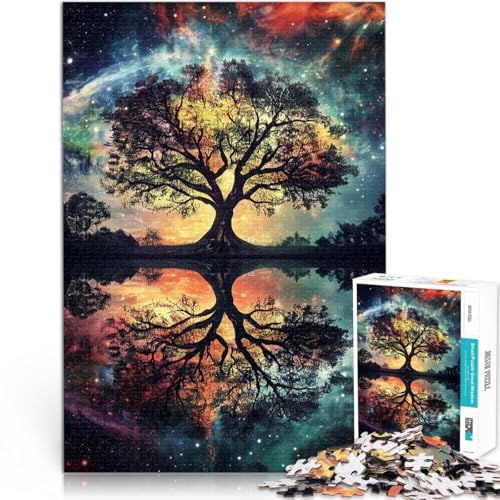 1000 Teenager-Teile-Puzzle Spielzeug Lernspiele Stressabbau Baum unter dem Sternenhimmel~ Lernspiel für Geburtstag, Weihnachten38x26cm von AITEXI
