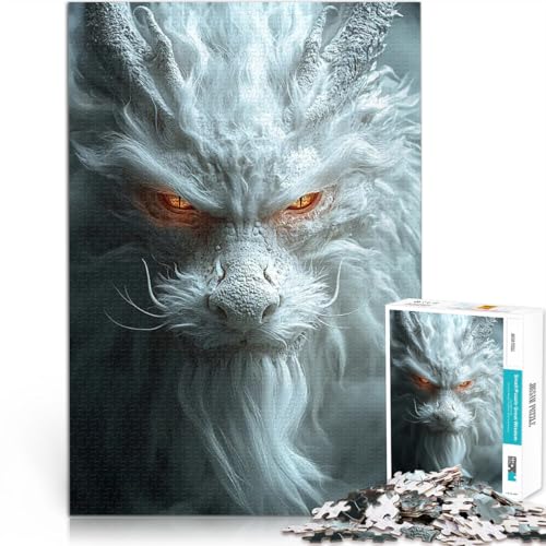 1000 Teenager-Teile-Puzzle Spielzeug Lernspiele Stressabbau Weißer Drache Nahaufnahme Tolle Geschenke und Spielzeuge38x26cm 1000 Teenager-Teile-Puzzle Spielzeug Lernspiele Stressabbau Weißer Drache Nahaufnahme Tolle Geschenke und Spielzeuge38x26cm von AITEXI