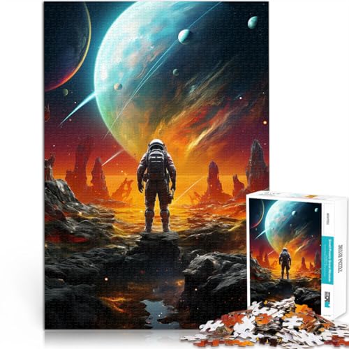 1000 Teenager-Teile-Puzzle Spielzeug Lernspiele Stressabbau Weltraumforscherplanet Wunschliste mit dem Weihnachtsmann75x50cm von AITEXI