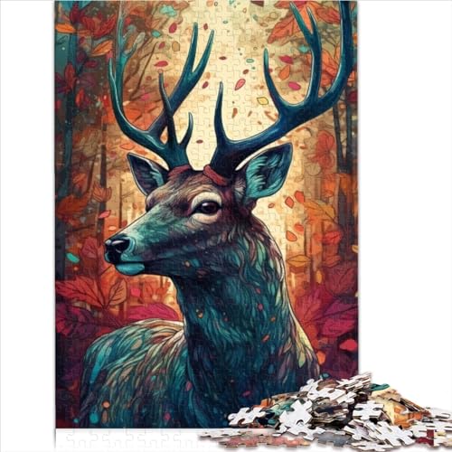 1000 Teile Hirschfarben-Puzzle für Kinder, recycelter Karton, für Frauen und Männer, dekomprimierendes intellektuelles Lernspielzeug, 1000 Teile (26 x 38 cm) von AITEXI