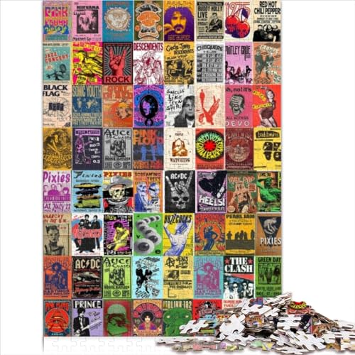 1000 Teile Puzzle für Erwachsene, Puzzles mit Vintage-Collage, Familienpuzzles, Geschenk, Holzpuzzle für Erwachsene und Kinder ab 12 Jahren, Denksport-Puzzle (50 x 75 cm) von AITEXI