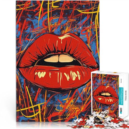 1000-Teile-Puzzle für Erwachsene Analyse und Logik Rote Lippen abstrakte Graffiti-Kunst Die Liebe zwischen Paaren stärken75x50cm 1000-Teile-Puzzle für Erwachsene Analyse und Logik Rote Lippen abstrakte Graffiti-Kunst Die Liebe zwischen Paaren stärken75x50cm von AITEXI