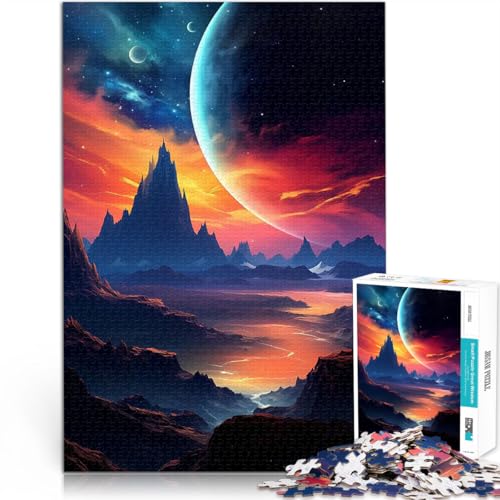 2000-Teile-Puzzle für Erwachsene Anspruchsvoll, Aber lustig und humorvoll Berge und Planeten Wunschliste mit dem Weihnachtsmann70x100cm von AITEXI