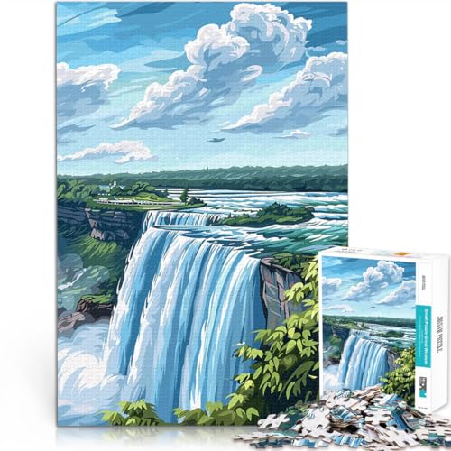 1000-Teile-Puzzle für Erwachsene Anspruchsvolles Spiel und Familienspaß Landschaft der Niagarafälle für Heimdekoration75x50cm von AITEXI
