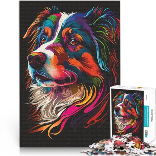 1000-Teile-Puzzle für Erwachsene Anspruchsvolles Spiel und Familienspaß Mein Australian Shepherd Lernspiel für Geburtstag, Weihnachten75x50cm von AITEXI