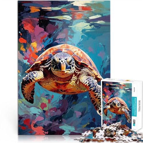 1000-Teile-Puzzle für Erwachsene Denkspiel Buntes Gemälde Einer Meeresschildkröte – Lebendige Instinkte Wichtelgeschenke38x26cm 1000-Teile-Puzzle für Erwachsene Denkspiel Buntes Gemälde Einer Meeresschildkröte – Lebendige Instinkte Wichtelgeschenke38x26cm von AITEXI