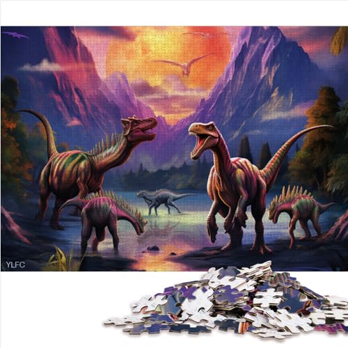 1000 Teile Puzzle für Erwachsene Dinosaurier-Welt-Puzzles für Erwachsene Kinder Papppuzzles Nachhaltiges Puzzle für Erwachsene | Spiele für Erwachsene und Familien (26 x 38 cm) von AITEXI