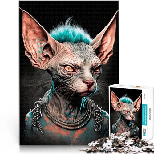 1000-Teile-Puzzle für Erwachsene Familienspiel zum Stressabbau, schwierige Herausforderung Sphynx Glam Rocker EIN Kunstwerk70x100cm 1000-Teile-Puzzle für Erwachsene Familienspiel zum Stressabbau, schwierige Herausforderung Sphynx Glam Rocker EIN Kunstwerk70x100cm von AITEXI