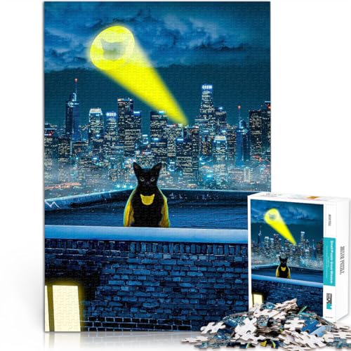 1000-Teile-Puzzle für Erwachsene Geschenke zum Suchbegriff: Herausfordernde Spiele Fledermauskatze Geburtstagsgeschenke70x100cm von AITEXI