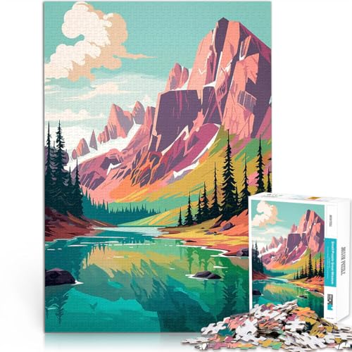 1000-Teile-Puzzle für Erwachsene Handgeschwindigkeitswettbewerb Retro Berg Vintage Geburtstagsgeschenk, Geschenke, Wandkunst75x50cm von AITEXI