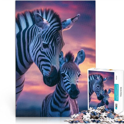 1000-Teile-Puzzle für Erwachsene Herausforderndes Spiel Sonnenuntergang der Zebrafamilie Lernspiel für Geburtstag, Weihnachten52x38cm 1000-Teile-Puzzle für Erwachsene Herausforderndes Spiel Sonnenuntergang der Zebrafamilie Lernspiel für Geburtstag, Weihnachten52x38cm von AITEXI