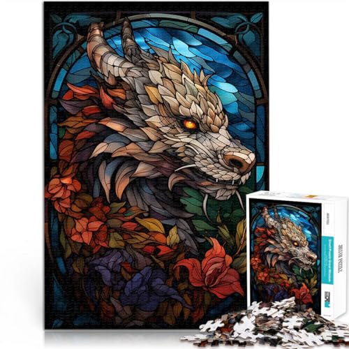 1000-Teile-Puzzle für Erwachsene Herausforderndes Spielspielzeug Drachen-Buntglas denn eignet ganze Familie38x26cm 1000-Teile-Puzzle für Erwachsene Herausforderndes Spielspielzeug Drachen-Buntglas denn eignet ganze Familie38x26cm von AITEXI