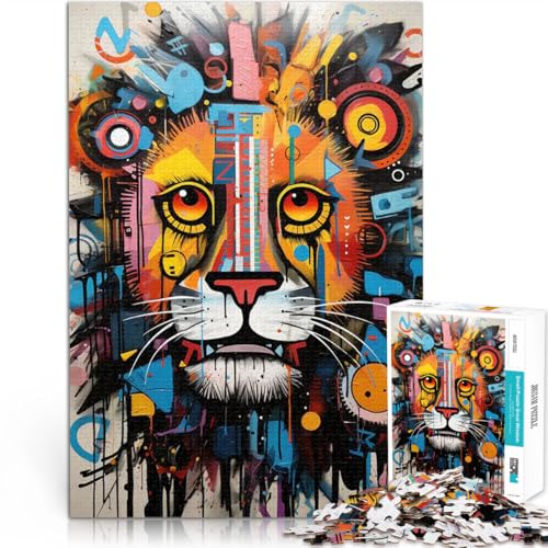 1000-Teile-Puzzle für Erwachsene Lernspiel-Herausforderungsspielzeug Brüllender Löwe Eleganz Lernspiel für Geburtstag, Weihnachten38x26cm von AITEXI